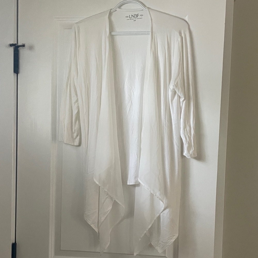 Chic White Draped Cardigan